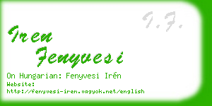 iren fenyvesi business card